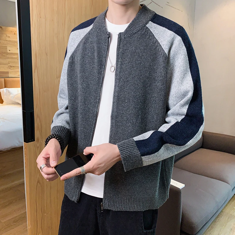 

2021 winter new knit sweater jacket men ins winter new loose casual top