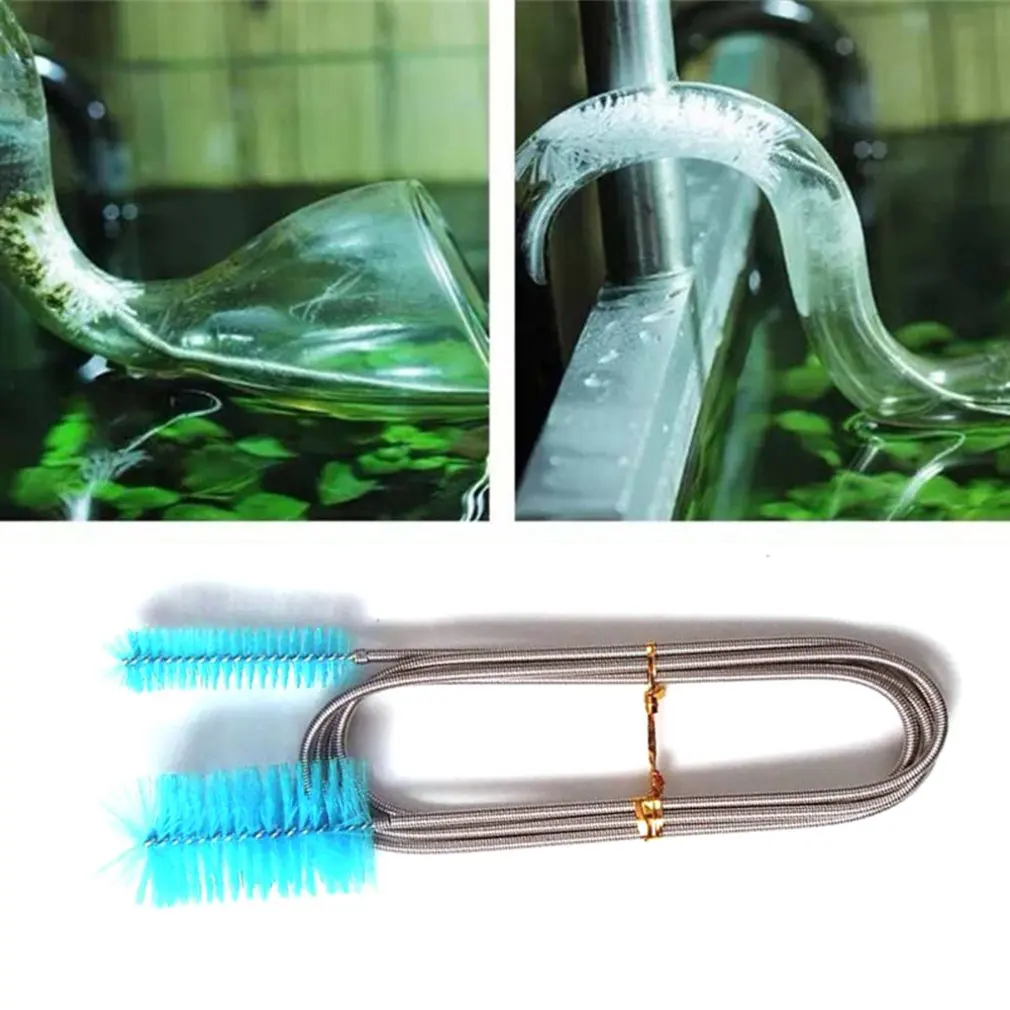 Stainless Steel Tube Cleaning Brush Single End Flexible Aquarium Fish Tank Filter Pump Hose Pipe Brushes Cleaner