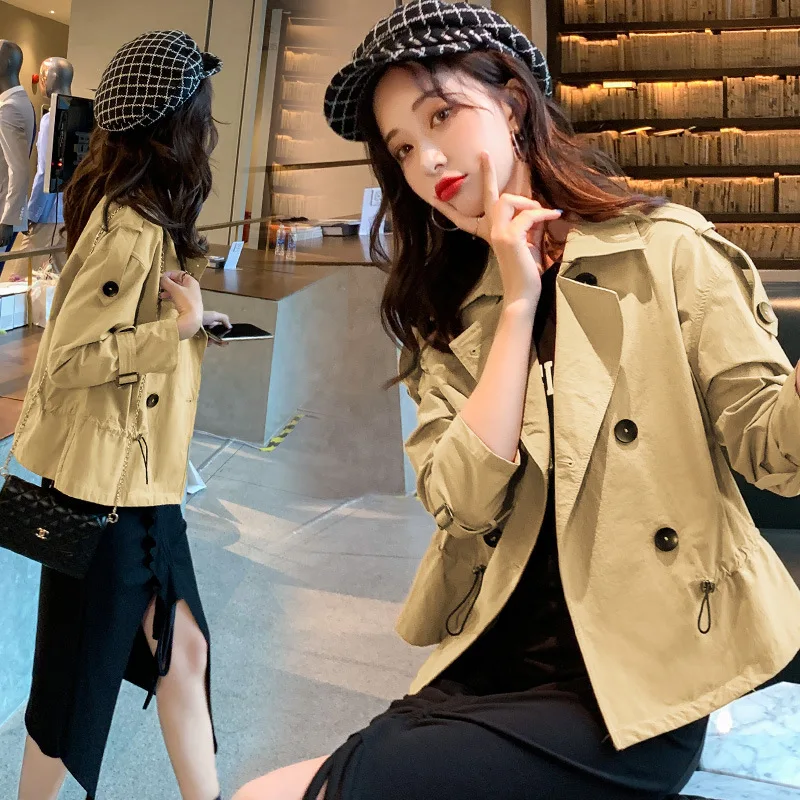 

Trench Coat Short Elegant by Age Fashion Versatile by Age Western Style Soft One-Piece Commuting