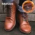 RAOGOIX Men Pu Leather Lace-up Men Shoes High Quality Men Vintage British Military Boots Осень Зима Плюс Размер 47 48 BRM-060