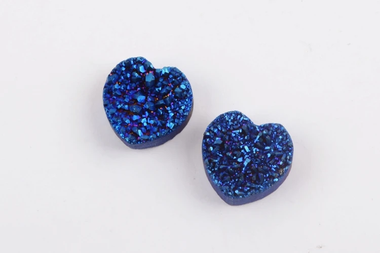 BOROSA Druzy ювелирные изделия, 10 шт стильное сердце Радужный Титан друзы бисера из натурального Друзового камня бусины для ожерелья браслет ювелирные изделия LS066
