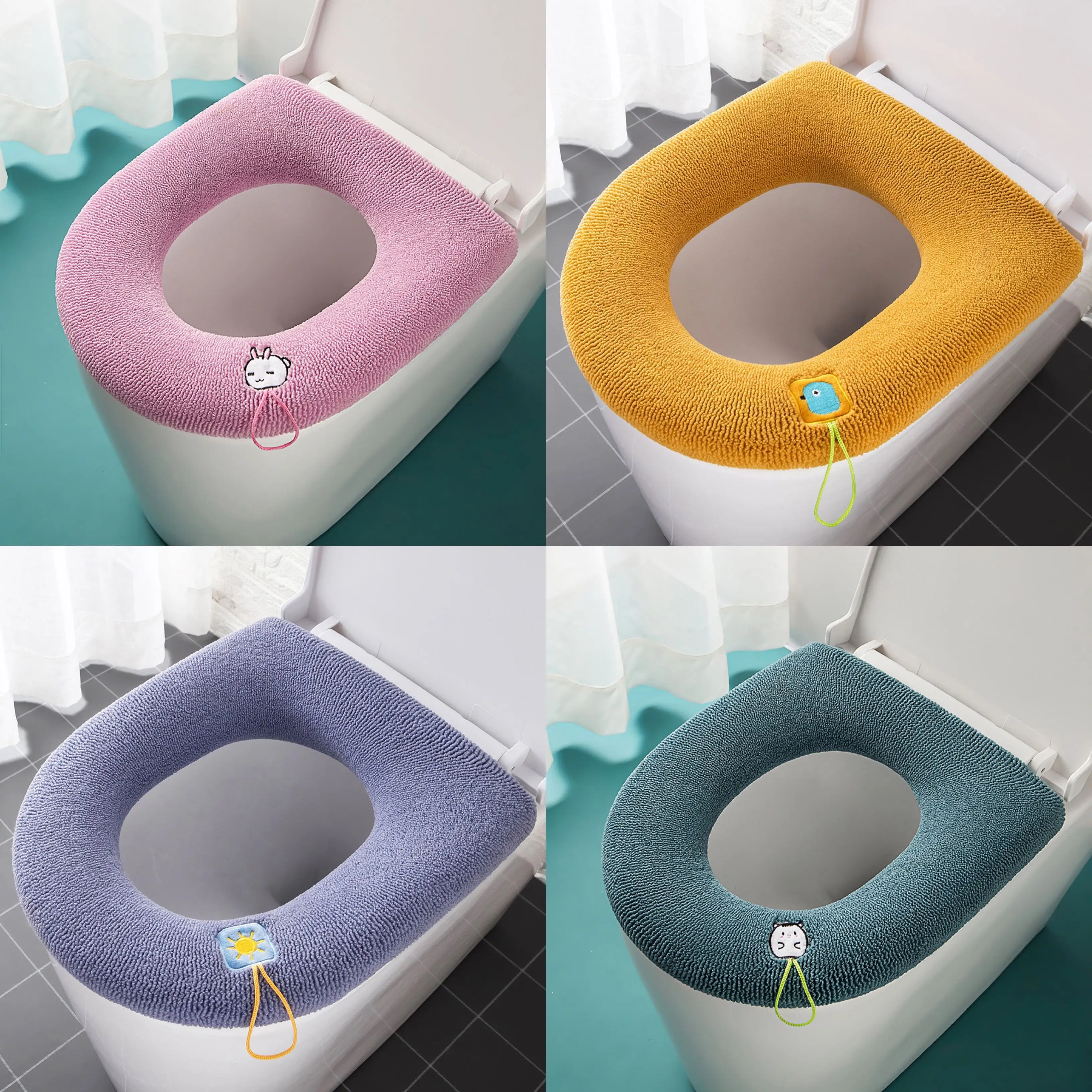 1pc Winter Warm Toilet Seat Cover Closestool Mat Washable Bathroom