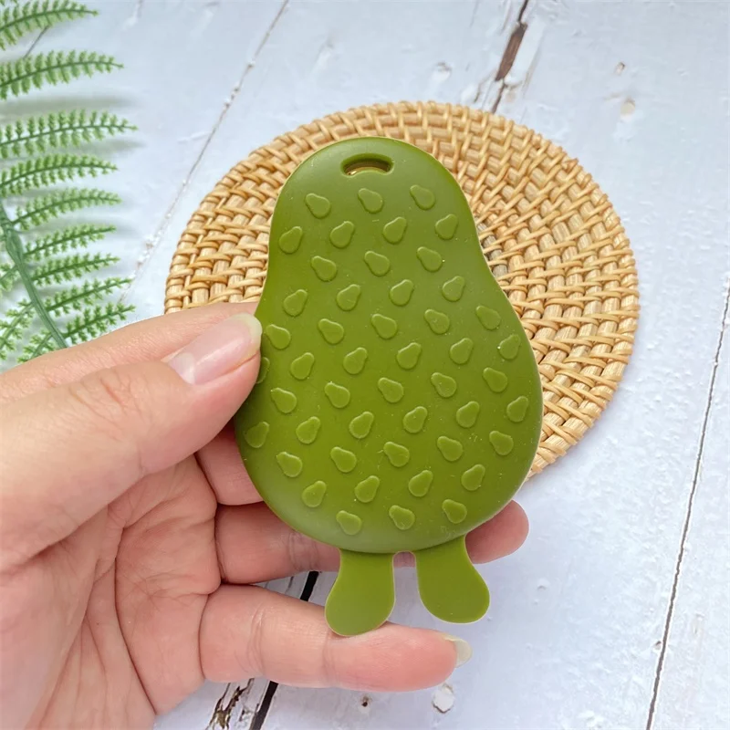 1PCS Baby Silicone Teether Cartoon Avocado Food Grade Silicone beads DIY Teething Toys For Teeth Tiny Rod Baby Teethers Gift 3