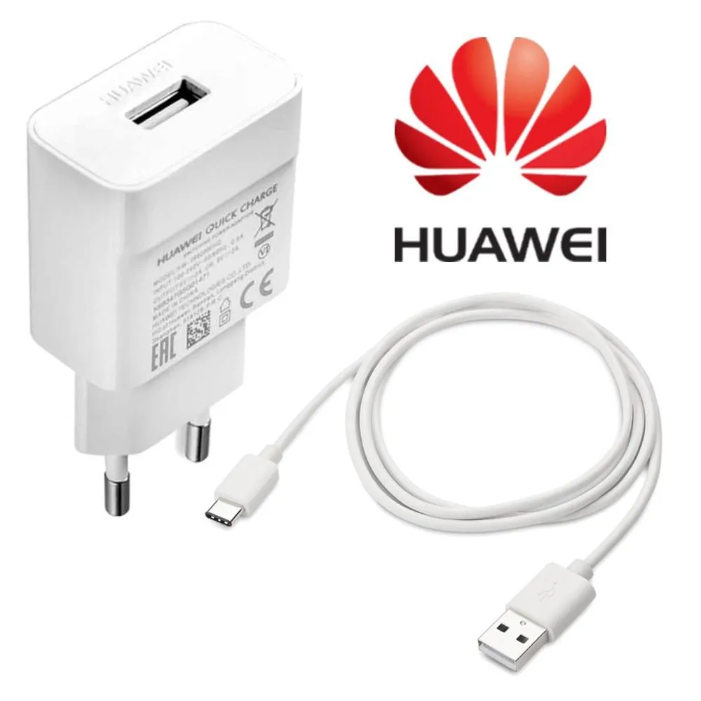 Original Huawei QC2.0 Fast Charger 9V 2A EU plug Usb 3.1 Type-C cable quick charge adapter for P20 lite P9 P10 Nova 3 smartphone quick charge 2.0