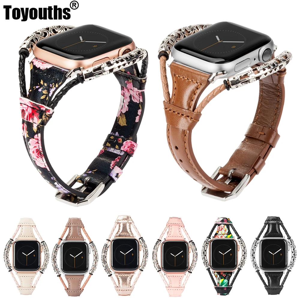 Кожаный ремешок для Apple Watch Band женские тонкие плетеные наручные Ремешки с двойным