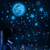 Colorful Moon Luminous Wall Stickers For Kids Room Bedroom Ceiling Art Decals Home Decor Unicorn Stars Glow In The Dark Stickers 5