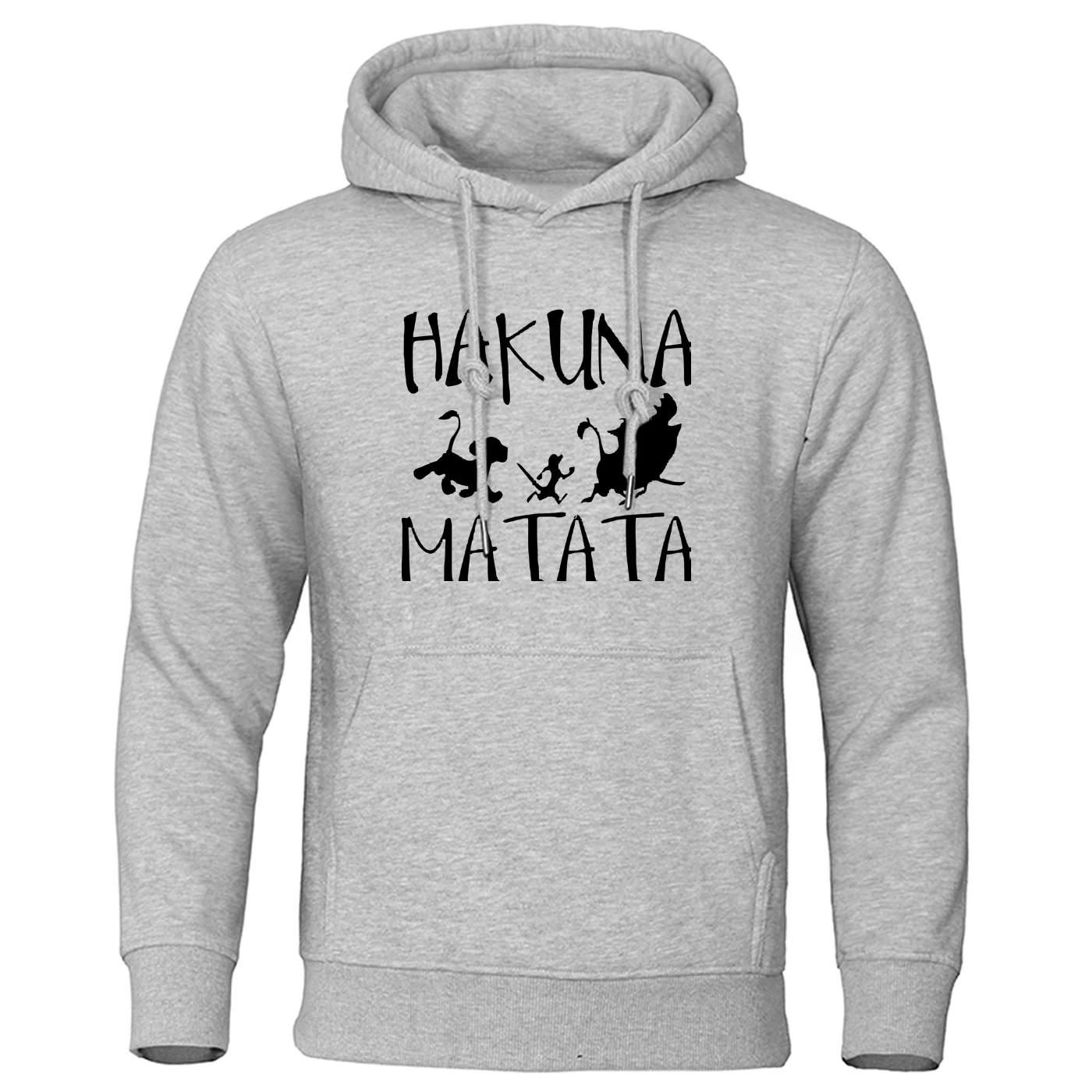 Новинка, толстовка с капюшоном «Король Лев Акуна Матата», забавный мужской спортивный костюм, осенне-зимний флисовый теплый пуловер Harajuku, уличная одежда