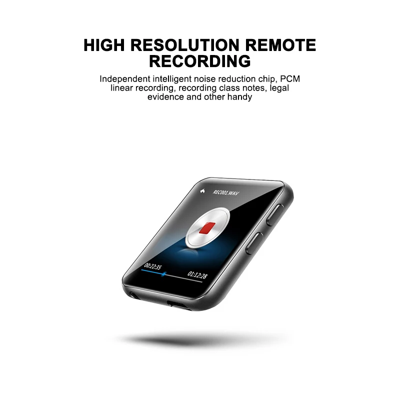 Мини MP3-плеер с зажимом, Bluetooth, с 1,5 дюймовым сенсорным экраном, портативный MP3 музыкальный плеер, HiFi металлический аудио плеер с FM для бега