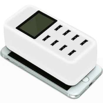 

New arrival LED digital display fast QI wireless charger QC 3.0 multi usb 8 ports charging station for multiple devices