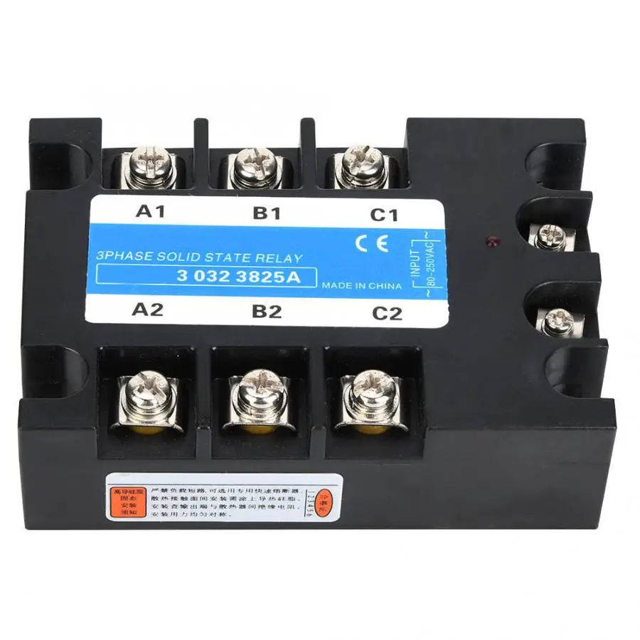 Трехфазное твердотельное реле 80-250VAC вход SSR3 AC-AC Электрооборудование для станков с ЧПУ 25A/40A/60A/80A/100A