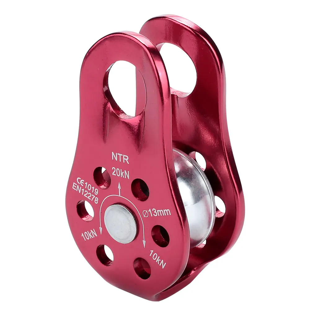 Pulley Climbing Pulley Cableway Mountaineering Outdoor 20KN Fixed Pulley Heart Transport Rappelling Rope