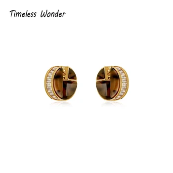 

Timeless Wonder Fancy Zirconia Resin Statement Drop Earrings Women Jewelry Punk Top Party Designer Ins Modern Runway Kpop 2968