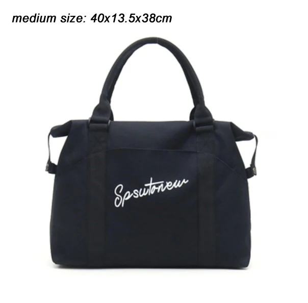 black medium size Новые большие сумки-тоут, женские багажные дорожные сумки, Большая вместительная спортивная сумка, сумка для путешествий, водонепроницаемая дорожная сумка PT1200 - Цвет: black medium size