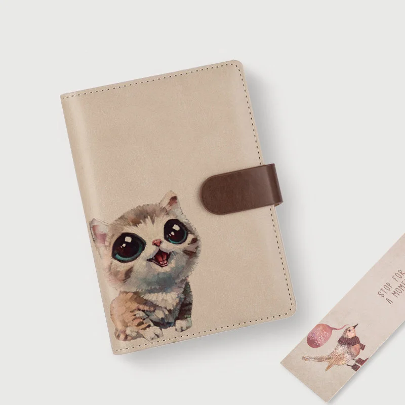 

A6 Travel Journal Binder Notebook Diary Spiral 6 Rings Notepad Cute Cat Kawaii Panda Note Book Line Planner Organizer Handbook
