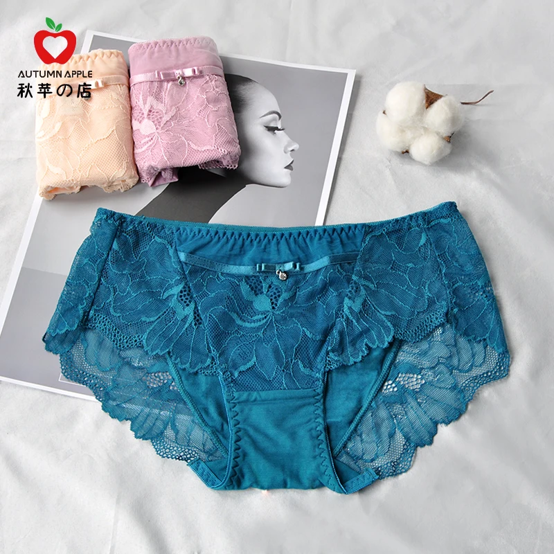 

hollow out lace sexy woman underpants solid color flexible breathable underpants for female knickers average size