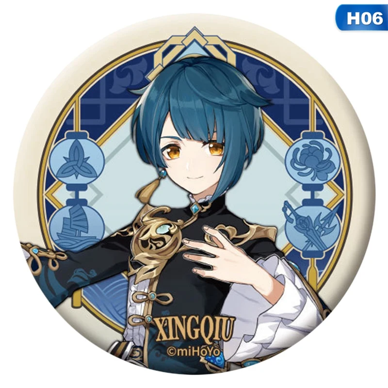 Free Shipping 58mm Online Game Genshin Impact Brooch Pin Cosplay Badge Accessories For Clothes Backpack Decoration gift