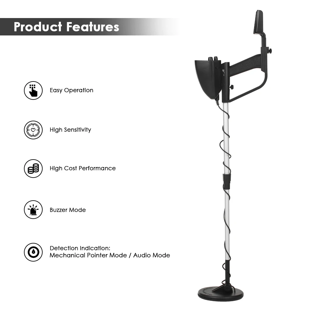 Professional Metal Detector MD4030 Underground Wire Iron Gold Detector Adjustable Tracker for Treasure Search Hunter Seekers