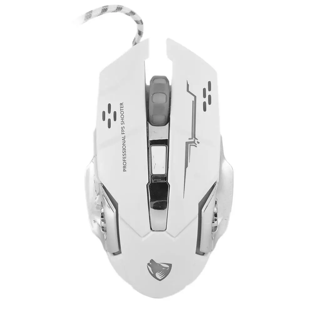 White Silver Macro Эргономичная Механическая игровая мышь 3200 dpi 6 кнопок компьютерная мышь светящаяся USB Проводная мышь для ПК компьютера ноутбука - Цвет: White Silver Macro