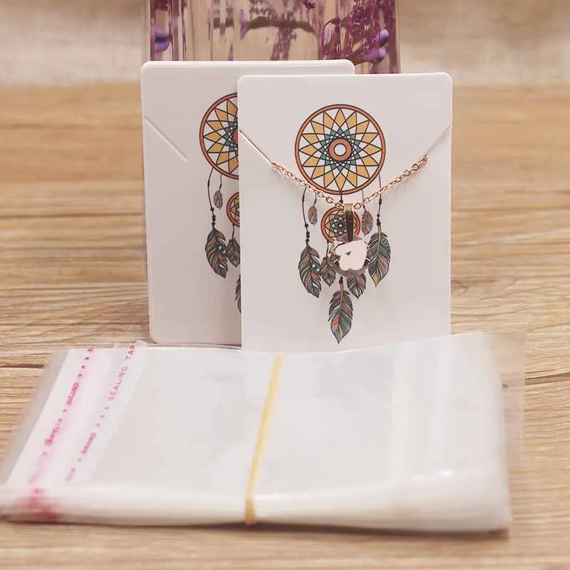 Бежевый 50 шт. 25 карт+ 25 Опп Сумки Новые поступления популярные серьги карты картон дисплей ювелирных изделий Горячая Мода дизайн карты 5x7 см - Цвет: Бежевый