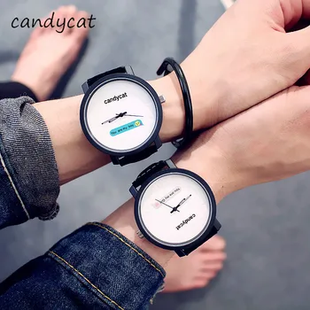 

CandyCat Student Couple Watch Ladies Simple Trend Creative Watch Men Retro Harajuku Port Style Casual Black and White Clock