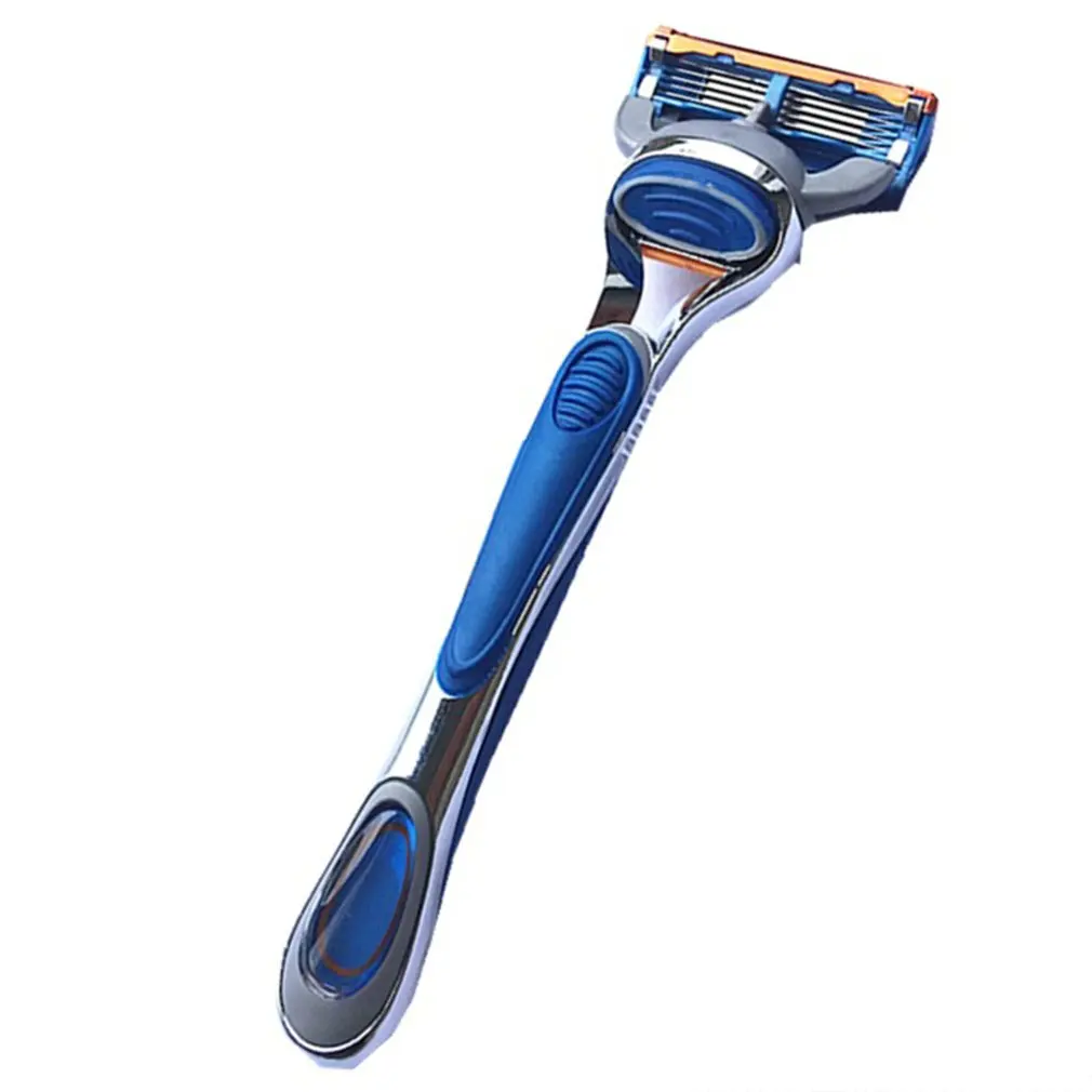 Men's Manual Razor 5-layer Shaving Razor Handle Blue Men's Beard Knife Razor Tool Shaving Beauty Salon Supplies