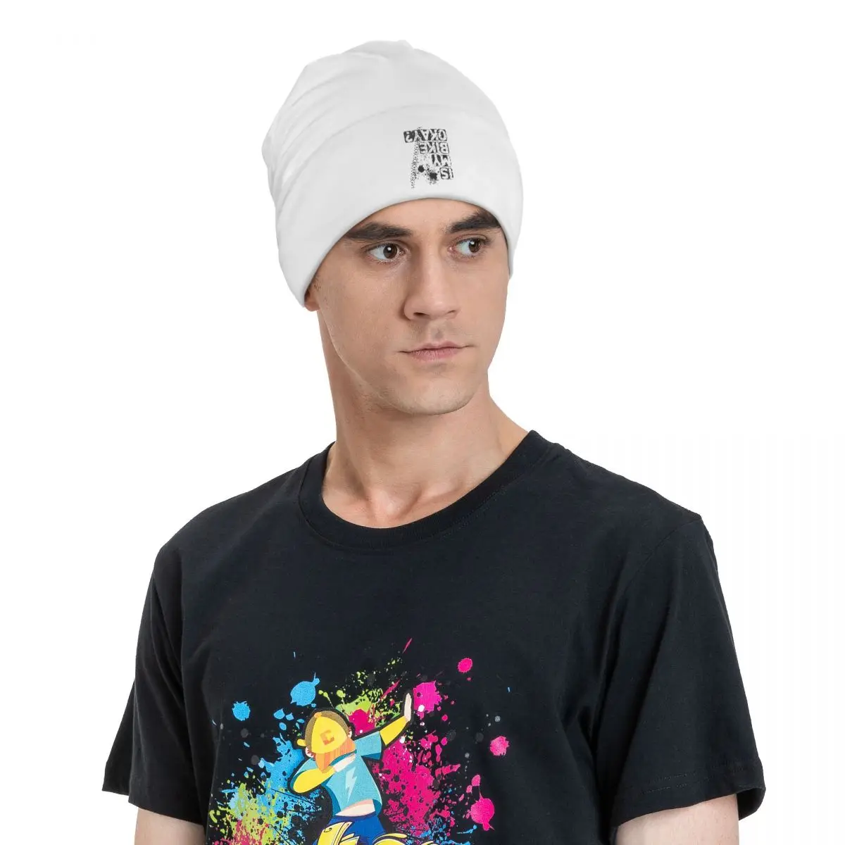 MTB Mountain Bike Winter Warm Beanie Hats Is My Bike Okay Black 