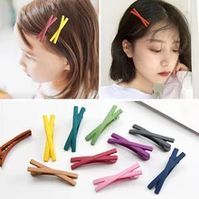 Японский Корейский простой Сладкий Девушки Сердце макароны тусклые польские заколки взрыва клип длинный зажим Детская повязка аксессуары для волос