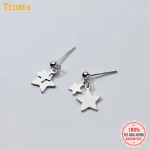 Trustdavis, Настоящее серебро 925 пробы, лист звезды, серьги-гвоздики, подарок для женщин, подростков, девочек, детей, леди, ювелирное изделие DA186