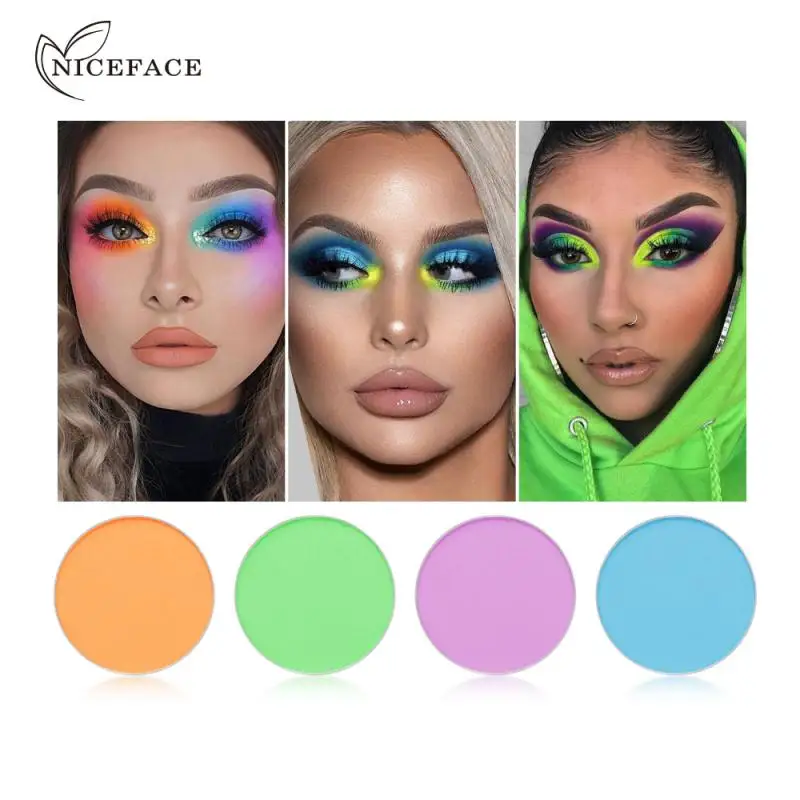 NICEFACE 8 цветов флуоресцентные Матовые Тени Для Век Перламутровые водонепроницаемые пигментные блестящие тени для век Палитра Макияж Косметика TSLM1