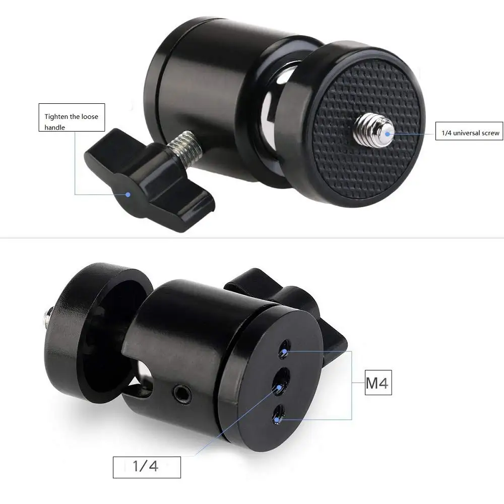 Live Ball Head Universal Ball Type Metal Small Yuntai for DSLR Camera Tripod Ring Lamp Digital SLR Cradle Metal Mini Cradle