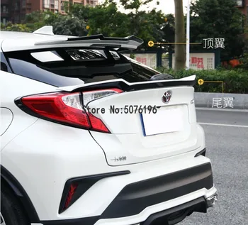 

For Toyota C-HR CHR 2017 2018 2019 ABS Plastic Unpainted Primer Color Rear Spoiler Trunk Roof Wing Lip Spoiler Car Styling