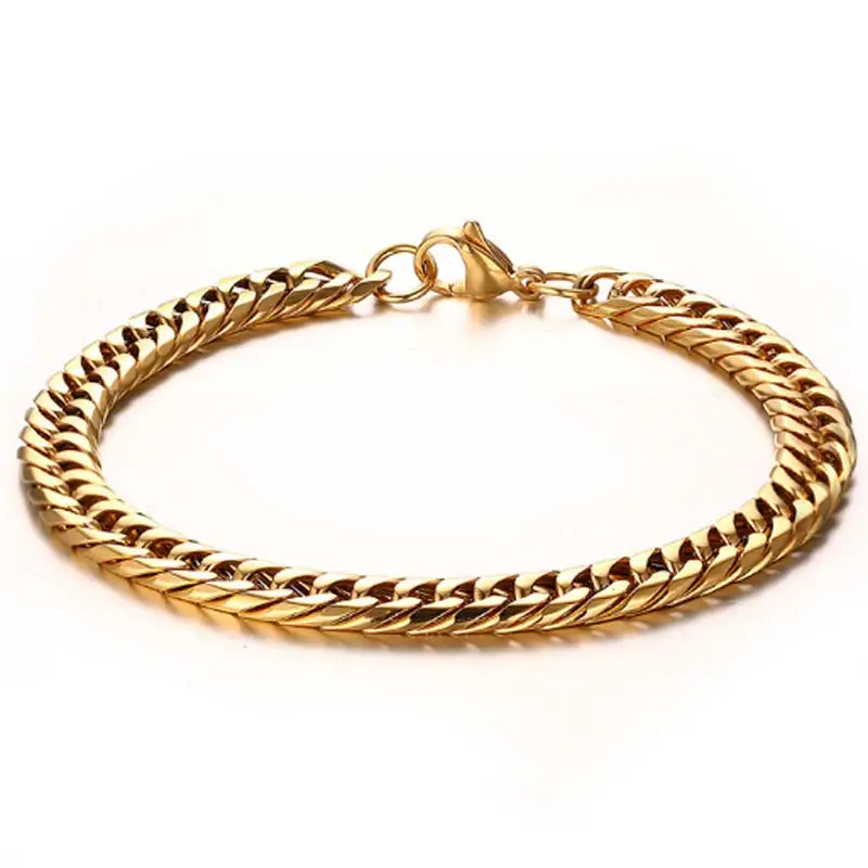 7 мм Figaro звено цепи браслет золото Цвет 316L нержавеющая сталь браслет панк хип хоп готика ювелирные изделия 8.3in