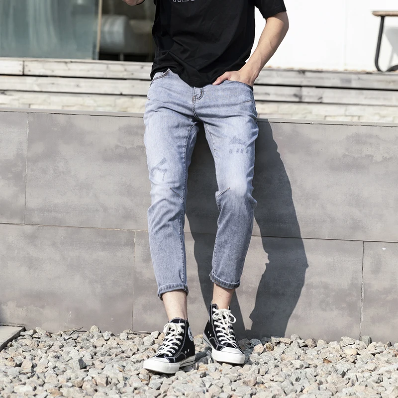 Mingyu-pantalones vaqueros ajustados para hombre, Jeans de Color puro  Retro, de cintura central, tobilleros, elásticos de algodón, cómodos,  informales, Vintage, grises - AliExpress Ropa de hombre