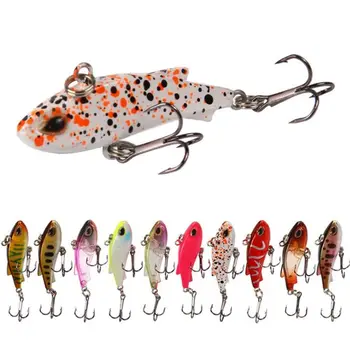 

1PCS Metal Mini VIB With Spoon Fishing Lure 4.5cm/4g Crankbait Vibration Spinner Sinking Bait Trembling long Shot Shock Swing
