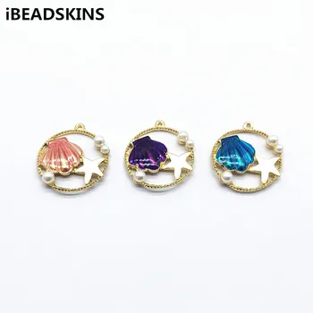 

New arrival! 27x24mm 50pcs mix colors Enamel Round shape Charm for Earrings parts,hand Made Earrings Findings Jewelry DIY