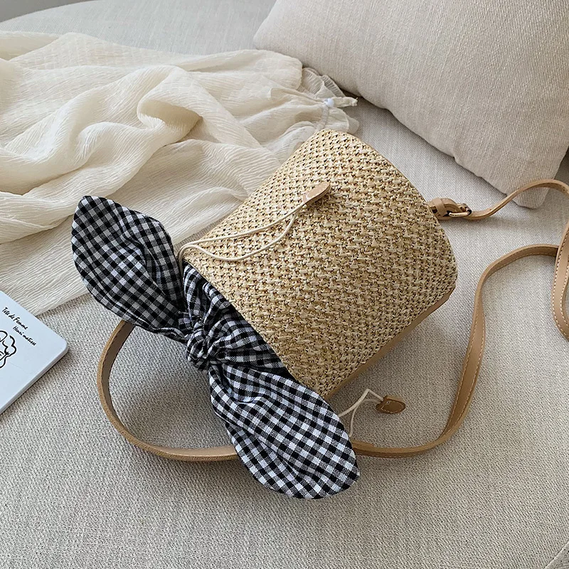 

New Arrival Bag Women's 2019 New Style Korean-style Western Style Casual Versatile Straw Bag Fashion Hand Shoulder Bucket Bag