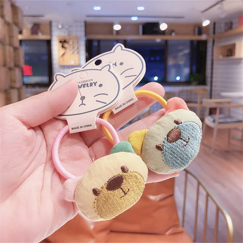 Ins Macaron/, модные эластичные резиновые резинки для волос с медведем для девочек, детские резинки для волос, резинки для волос, держатель для конского хвоста
