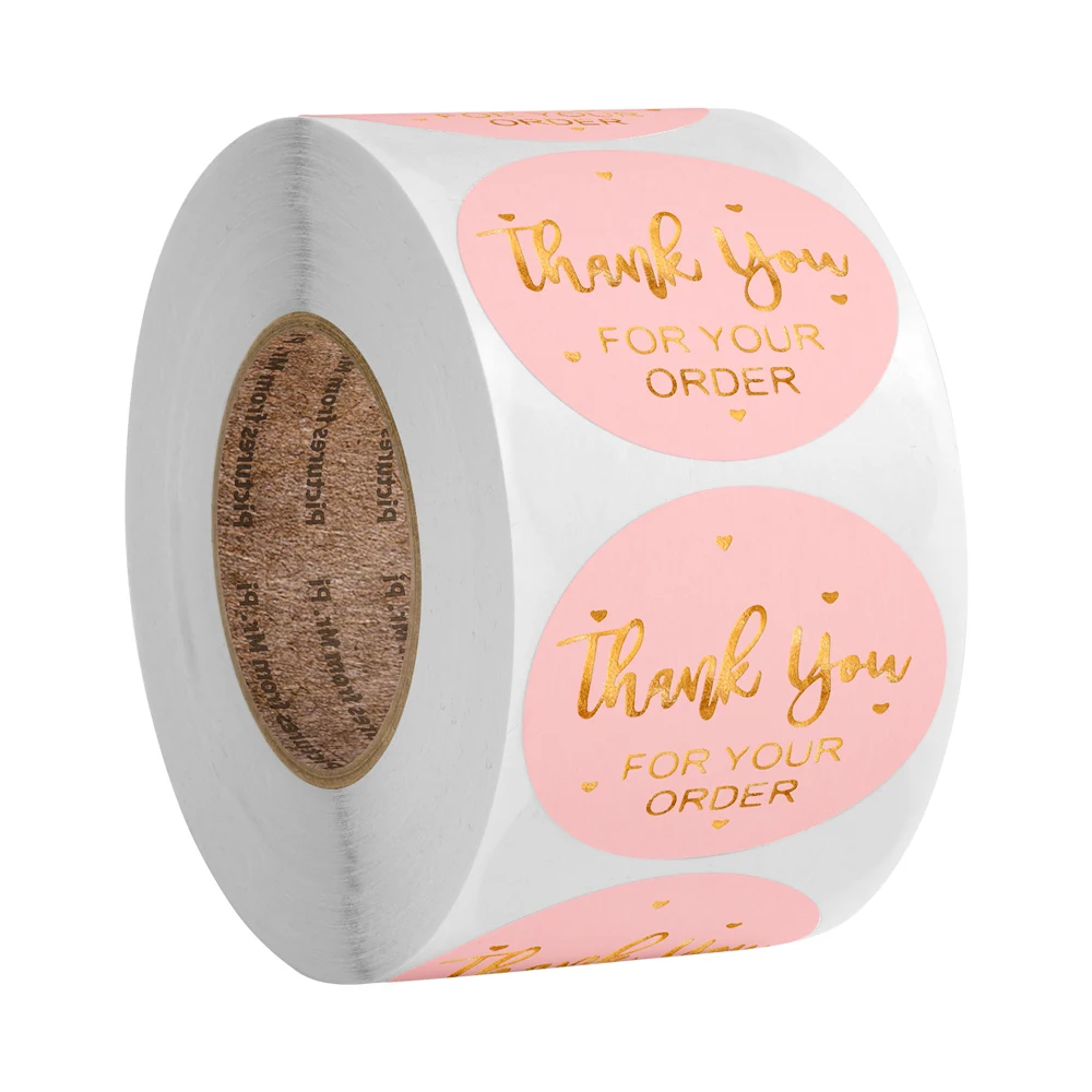 

100-500pcs Circle Thank You Stickers Stationery Seal Labels Thank You For Your Order Handmade Sticker for Envelope Gift Box