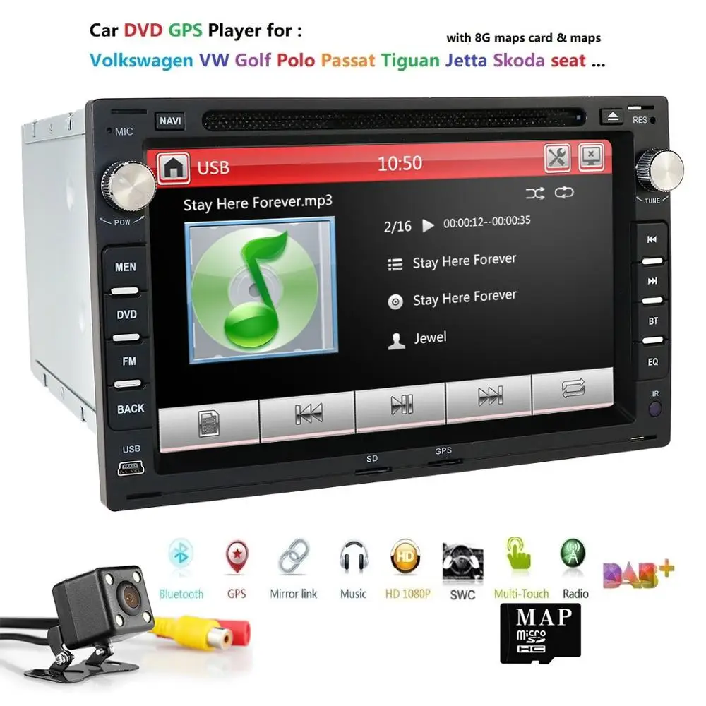 Flash Deal 2 Din Car DVD For VW/   Volkswagen/Golf/Polo/Tiguan/Passat/b7/b6/SEAT/leon/Skoda/Octavia Radio GPS DAB+ Car DVD for VW Passat CC 0