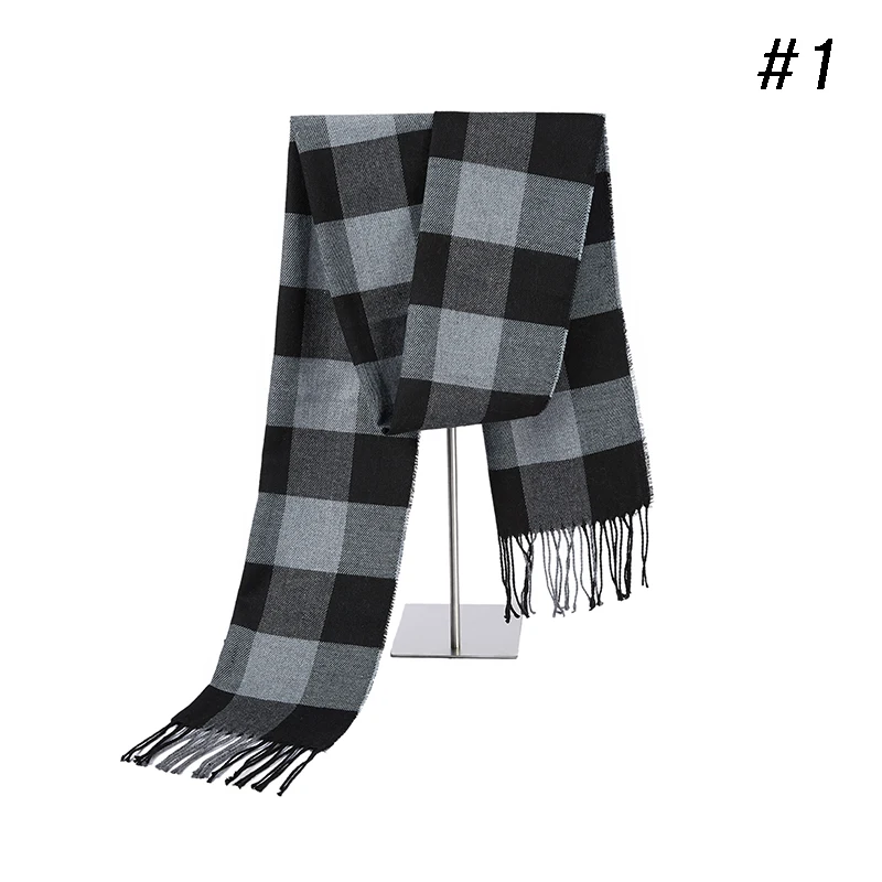 Winter Scarf Men's Warm Foulard Solid Scarves Fashion Casual Scarf Warm Cashmere Men Scarf 