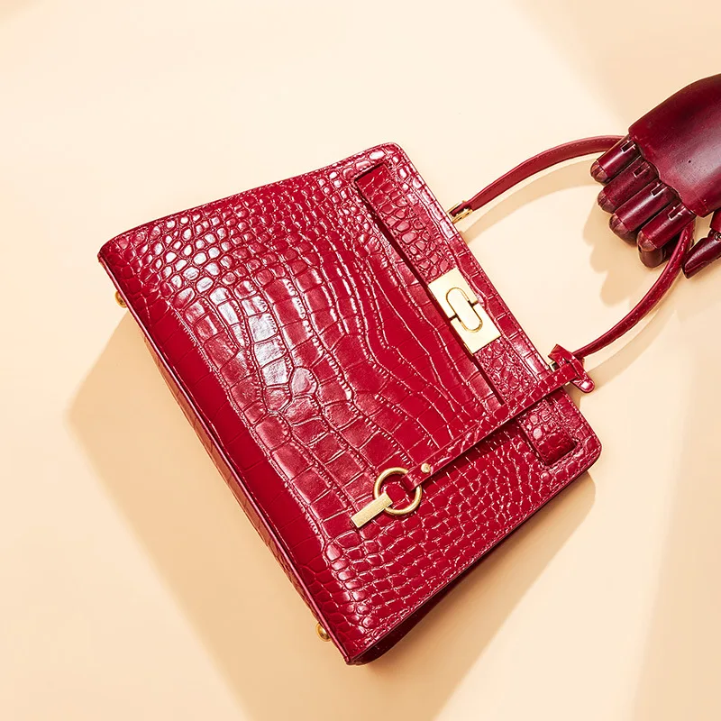 

Bag WOMEN'S Bag New Style Fashion Versatile Crocodile Pattern Large-Volume Shoulder Bag One-Shoulder Handbag LADY'S Bags 1180