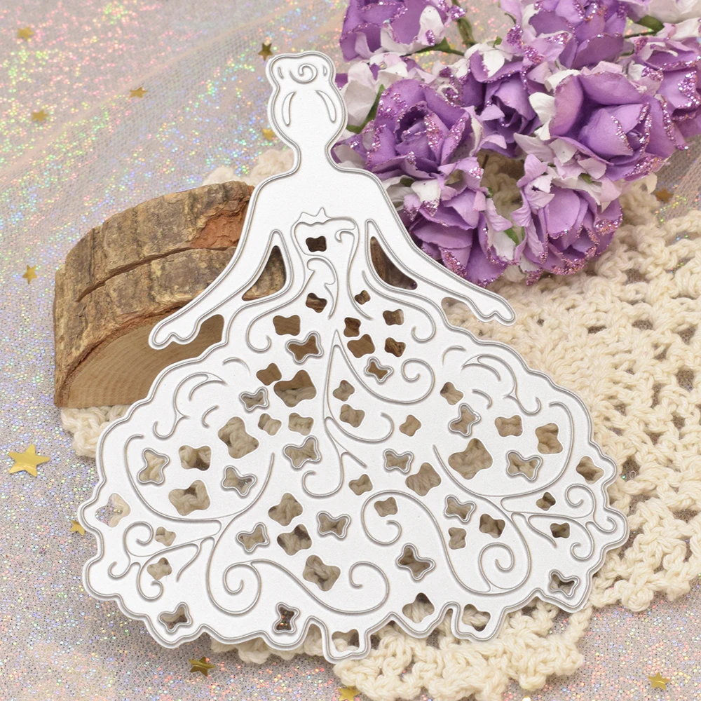 

Wedding Card Girl Bride Metal Cutting Dies for Scrapbookding Album Paper Craft Embossing Stencils Human Figure Die Cutter
