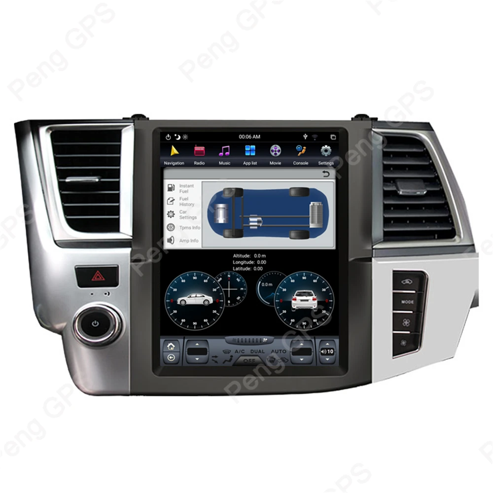 Excellent 6 Core Android 8.1 Tesla Style Car Radio for Toyota Highlander 2014-2018 GPS Navigation DVD Player Touch Screen Monitor 4H Video 3