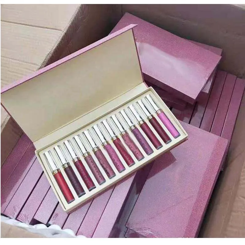

Newest Hot Makeup 2019 Lipsticks Set 12pcs/set Luquid Matte 12colors Lip Gloss ePacket Shipping