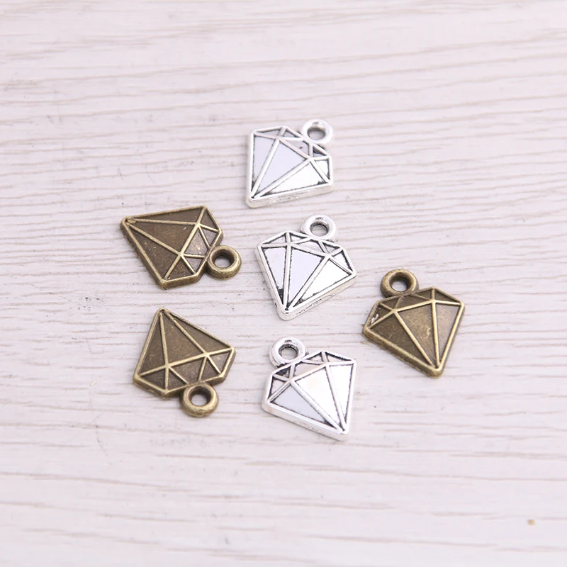 

SWEET BELL 70pcs 13*15mm Two Color Metal Zinc Alloy Triangle Charms Fit Jewelry Geometric Pendant Charms Makings