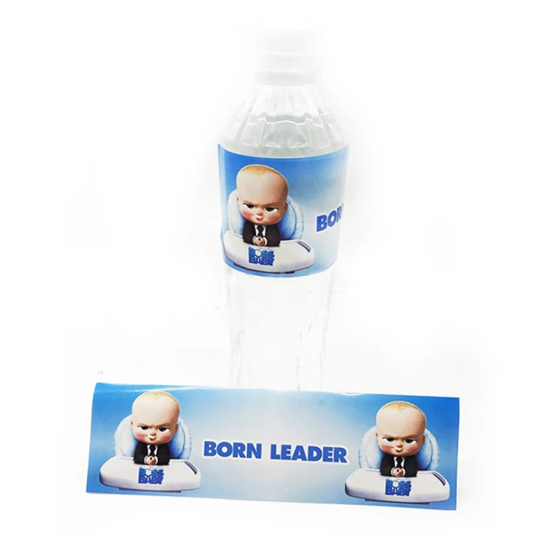 12 шт./лот, одноразовые наклейки на бутылки для воды baby boss, вечерние украшения, товары для дня рождения, украшения для дома, свадьбы - Цвет: 12pcs stickers