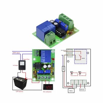 

XH-M601 Battery Charging Control Board 12V Intelligent Charger Power Supply Control Module Panel Automatic Charging/Stop Switch