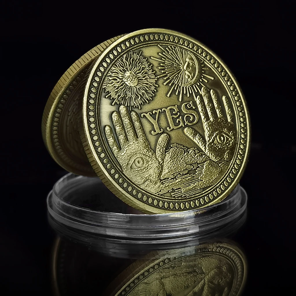 YES Or NO Decision Bronze Commemorative Coin All Seeing Eye or