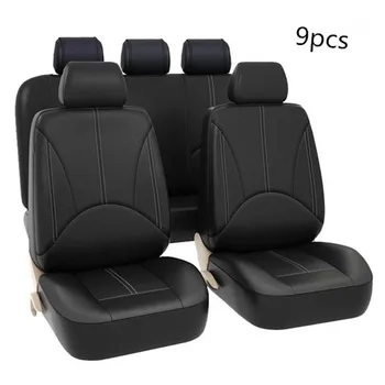 

9PC Universal Leather Car Seat Cover Full Seat Covers Auto Interior Styling Fit for Hyundai Sonata Elantra Genesis BMW Toyota