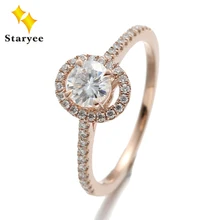 0.5CT Charles Colvard обручальное кольцо 18K розовое золото сердца, стрелы бесцветные VVS FOREVER ONE Moissanite кольцо с камнем для женщин
